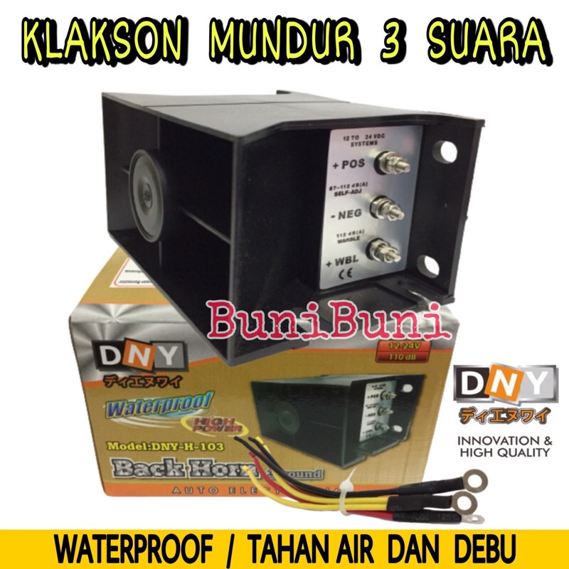 Klakson Mundur / Atret - Back Horn Buzzer - Alarm Mundur Mobil &amp; Truk 3 Suara 12V 24V Original