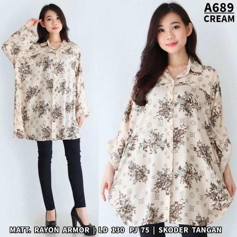 Kemeja Wanita Jumbo XXXL LD 130 / Hem Kareen-6