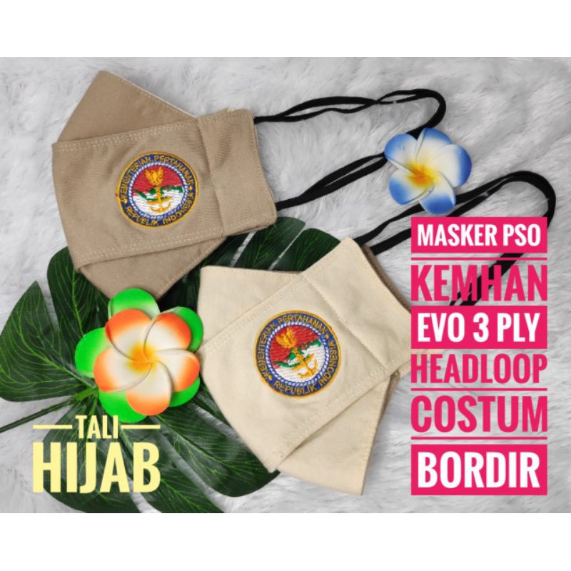 Masker Kemhan 3D Logo Bordir