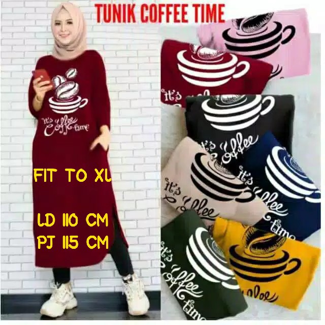 Tunik Kopi Time / Coffee Time [ LD 110 P 115 ]