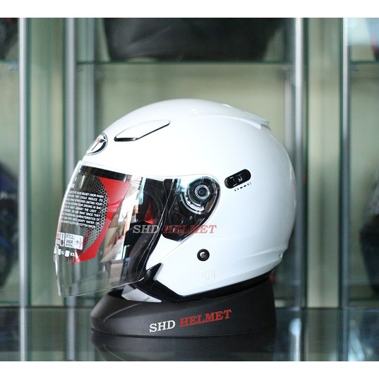 Jual Helm Half Face KYT DJ Maxi Solid White Helm KYT Putih Polos Double