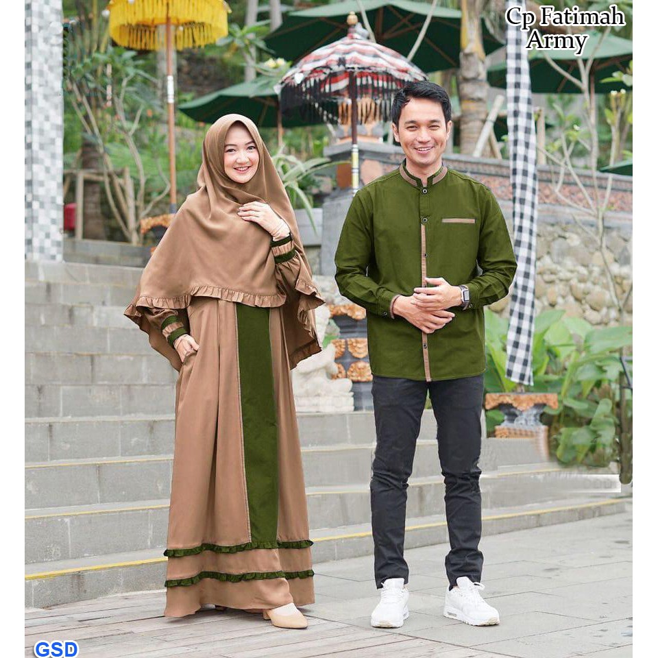 Cp Fatimah/Sarimbit Couple Keluarga/Baju Muslim Pasangan Berikut Hijab/Gamis Modern/Ayah Ibu
