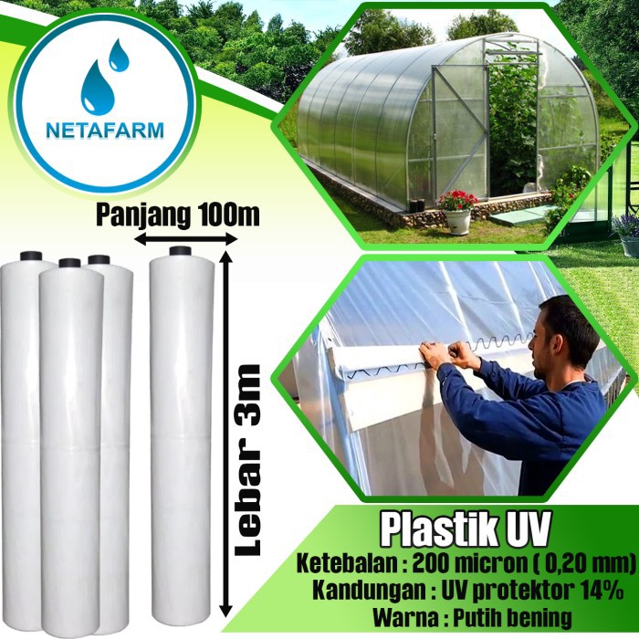 Plastik UV 14% lebar 3 meter ketebalan 200 micron - ( 1 Meter ) LOKAL