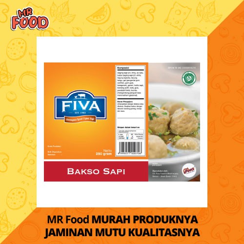 

Fiva Food Bakso Sapi 250 gr