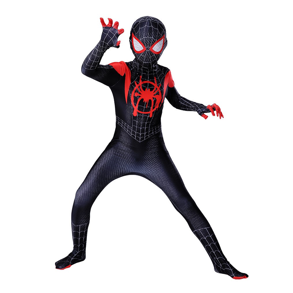 Miles Morales Costume Spider-Man Kostum Spiderman Hitam Spider Verse