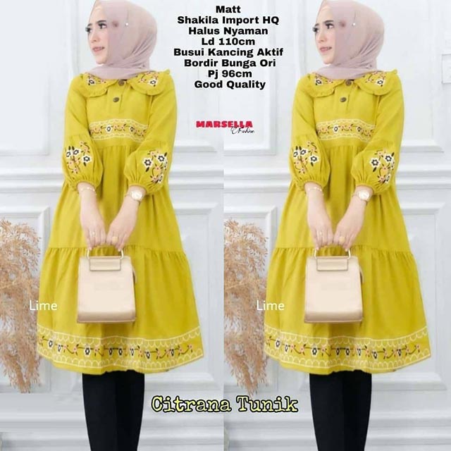 [PROMO] Baju Tunik Bordir Bunga Asli/Seyma/Citrana/Jota/Katun Poplin Jumbo/Baju Atasan Bordir Katun 