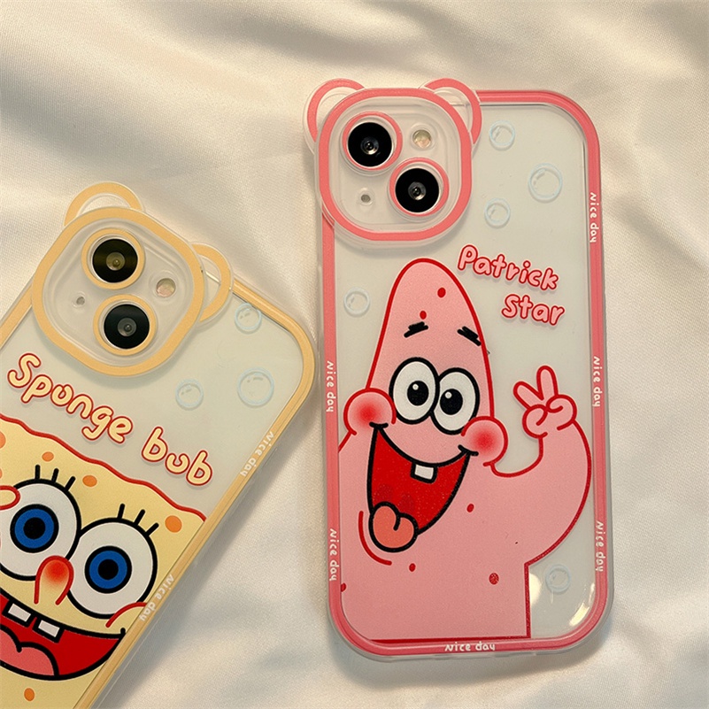 Soft Case Pelindung Transparan Motif Kartun Anime Beruang Untuk Compatible for iPhone 14 13 12 11 Pro Max X Xr Xs Max iPhone 8 7 6 6s Plus SE 2020 Cartoon Anime Transparent Mobile Phone Case Bear Frame Soft Shell Anti-fall Phone Protective Cover