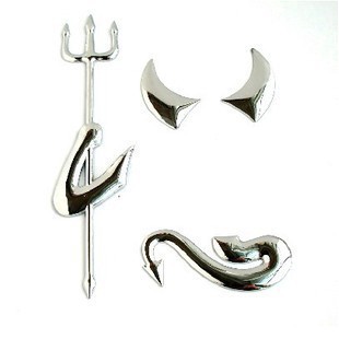 Stiker Mobil Motif Devil Little Devil 3D Bahan Metal