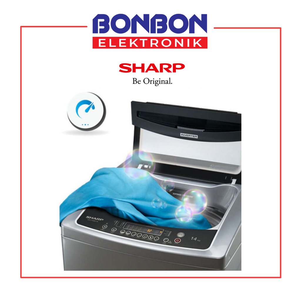 Sharp Mesin Cuci 1 Tabung 12KG ES-F1208X-SL Inverter Series