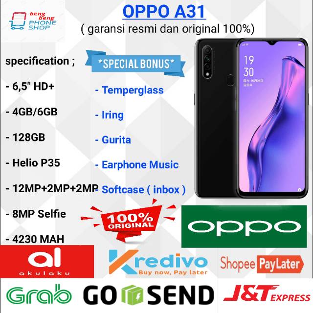 OPPO A31 RAM 6GB 128GB & 4/128GB GARANSI RESMI - BONUS