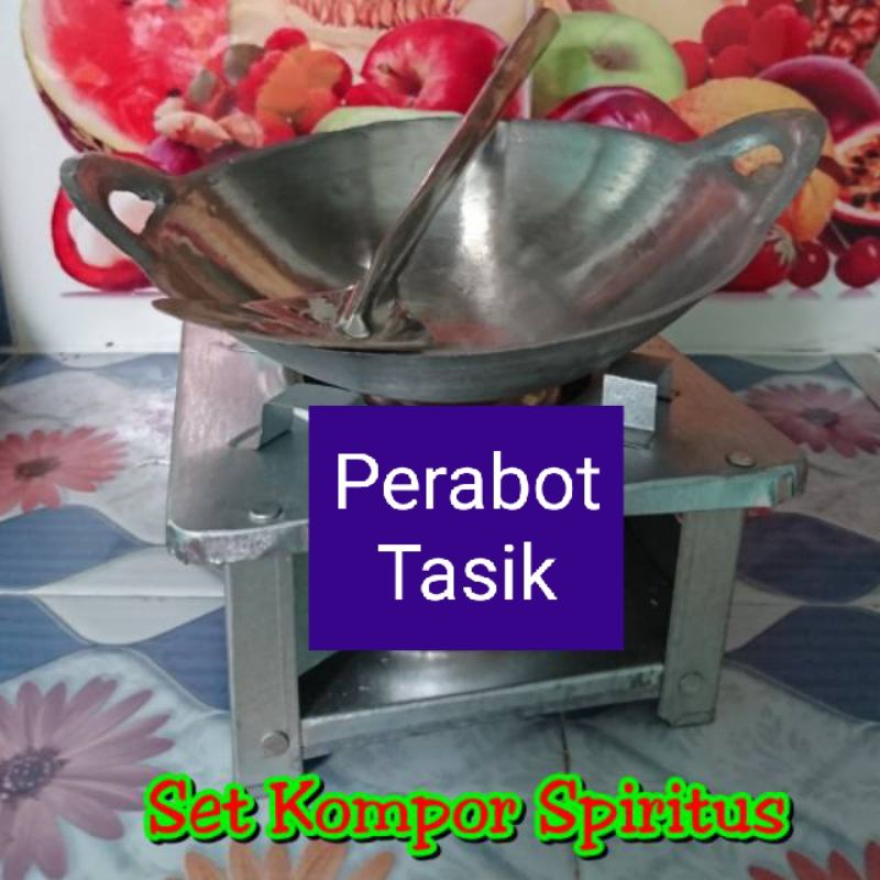 Mainan Alat Masak Masakan Anak Murah Set Kompor Spiritus 14 CM Wajan Susuk Logam Medium Kitchen Set 