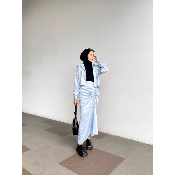 BEFAST - ZEC OOTD Wanita Rok HIYA / Rok Serut / Rok Wanita / Bawahan Rok Kekinian / Rok Kondangan Kekinian / OOTD Wanita Remaja / Rok Terlaris