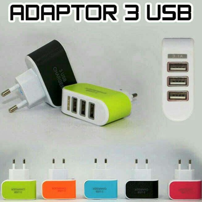 Travel Adaptor 3 port / Batok 3 USB Charger