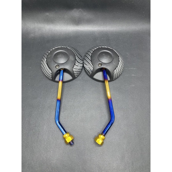 Spion Scoopy New Karbon Gagang Twotone-Blue X - Spion Honda Scoopy Spacy Beat Supra Vario Blade Dll-Twotone