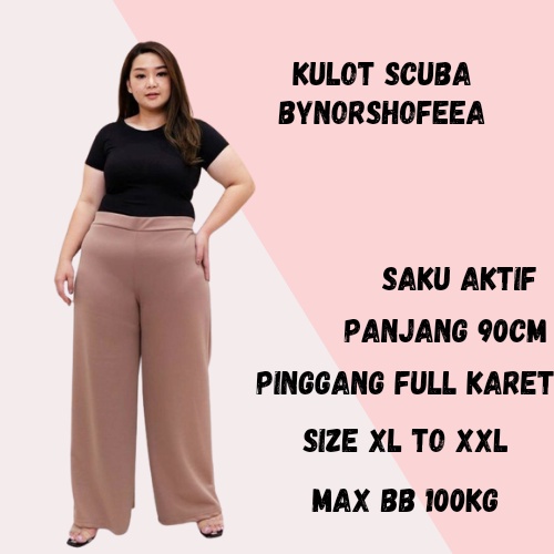 CELANA KULOT SCUBA // SCUBA  Cullotes/ Celana Kulot JUMBO ALLSIZE BIGSIZE Scuba Pants Melar Stretch / KULOT BIG SIZE MAX 100KG