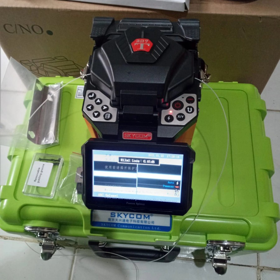 Splicer Skycom T307/Fusion Splicer Skycom T307/Alat Sambung FO FTTH