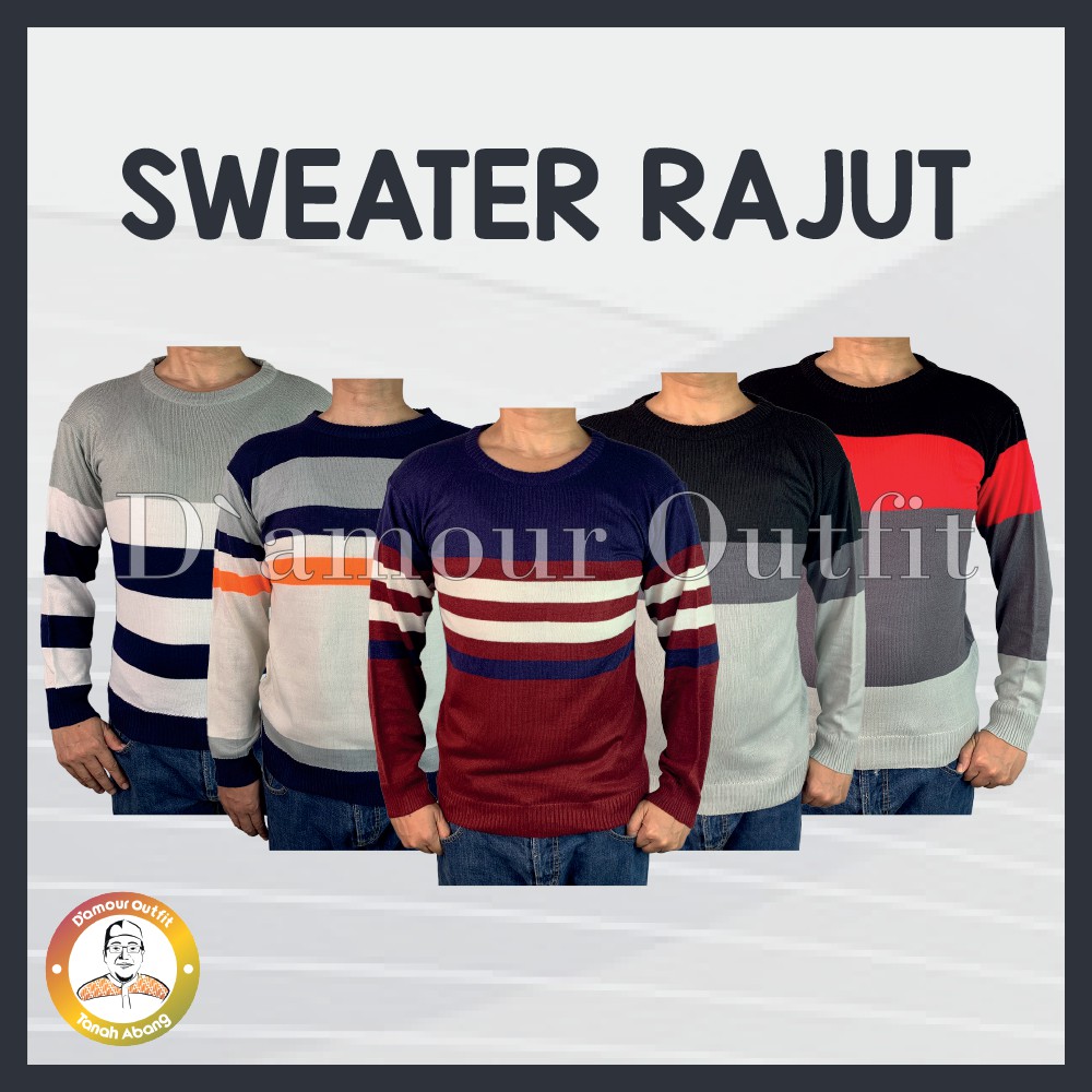 Sweater Rajut, Sweater Rajut Pria, Sweater Rajut Stripe, Sweater Pria 12 Get Premium Quality