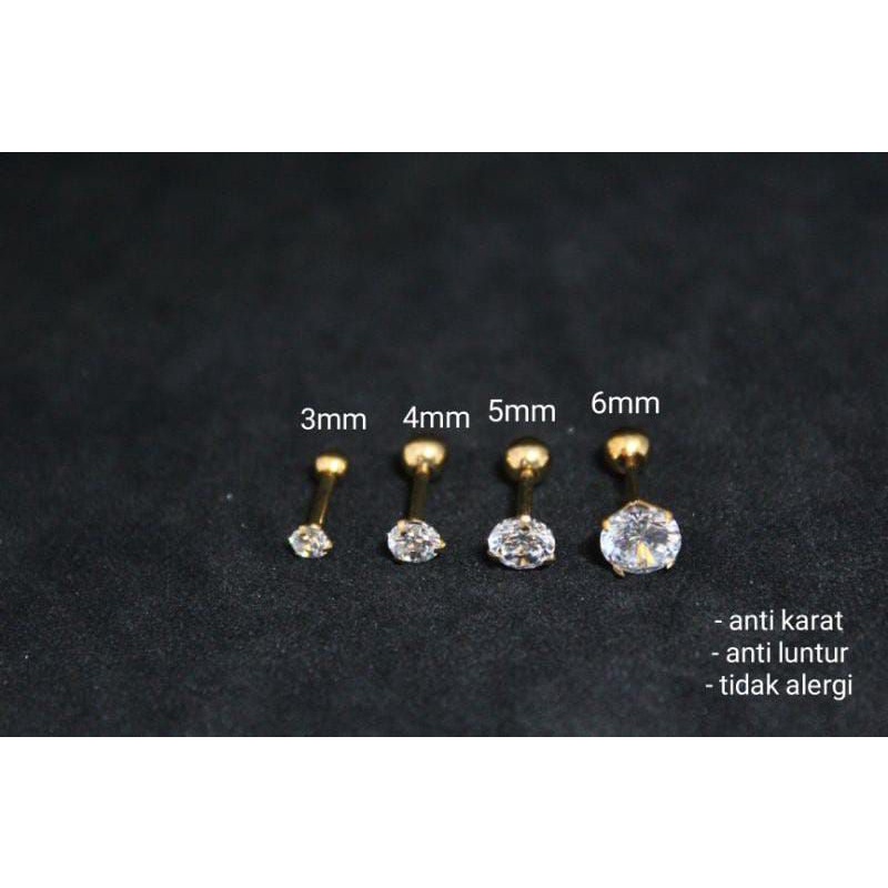 Anting Tusuk Unisex Bahan Titanium Steel Bentuk 4 Cakar warna Gold（not 1 pair）