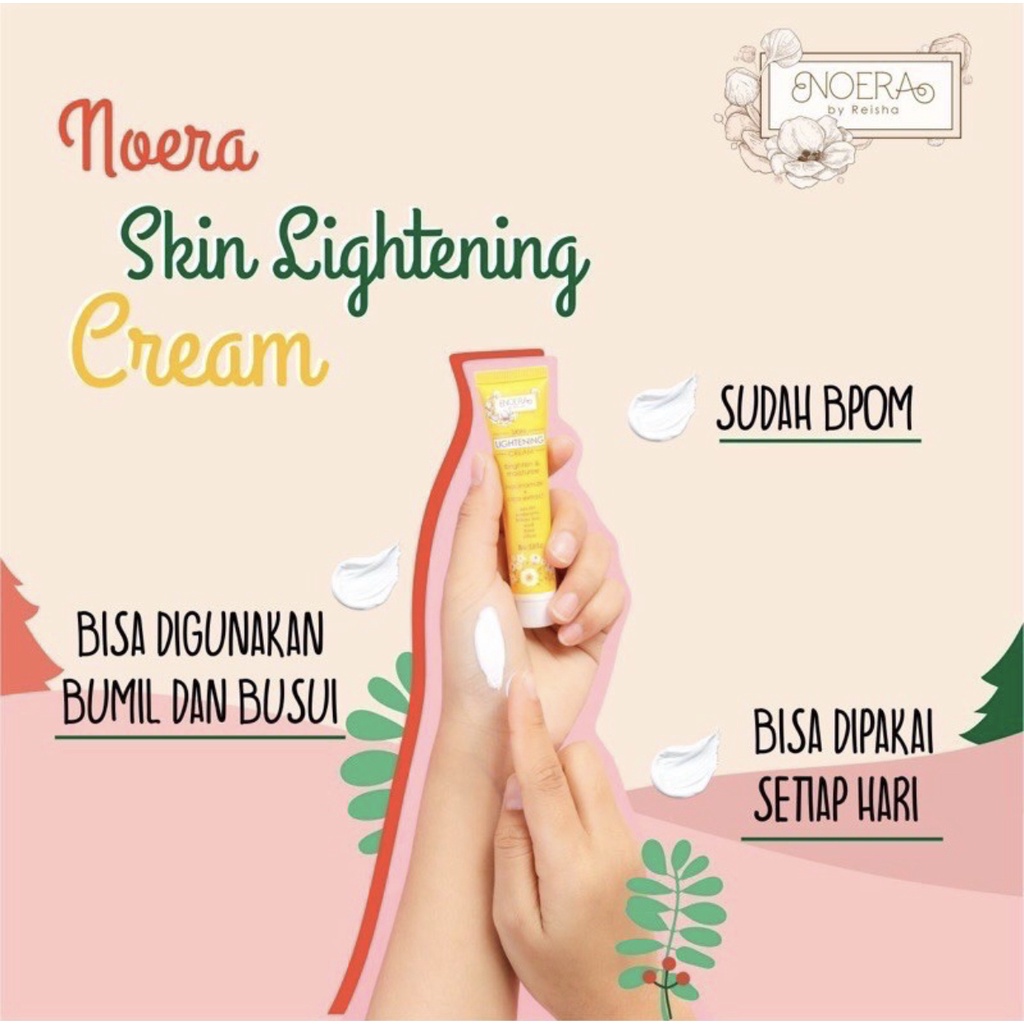 Skin Lightening Cream - NOERA Niacinamide &amp; CICA Extract BPOM Brightening 15ml | Krim Pemutih Lipatan Hitam, Pemutih Ketiak Noera by riesha