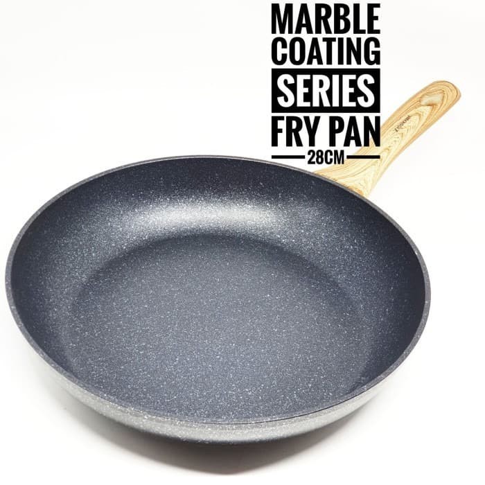 Wajan Fry Pan Teflon Anti Lengket Yoshikawa Marble Ceramic Pan 28cm