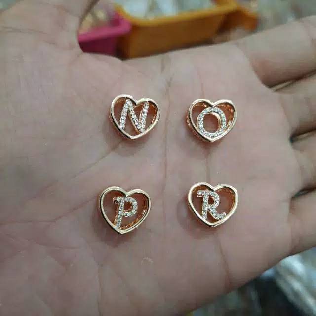 Fourfashion Liontin Model Love Huruf A - Z Ready Gold Xuping Untuk Gelang Pandora Hongkong