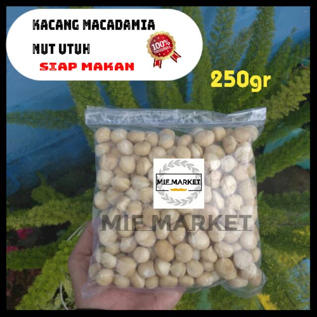 

250gr Kacang Macadamia utuh, untuk: ● topping, ● cemilan, dll/kacang termahal di dunia/asli