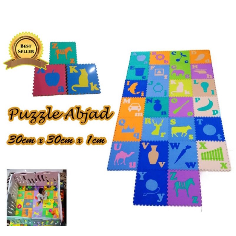 Matras puzzle Eccomat abjad/matras anak abjad30×30x1cm