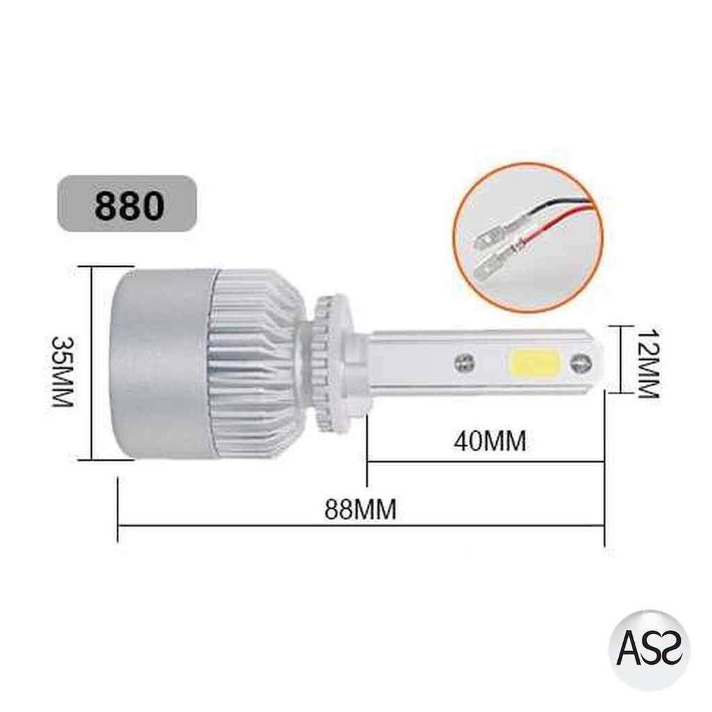 ASS Shop - TaffLED Lampu Mobil LED COB Headlight 8000LM S2 Chip 2 PCS - S2