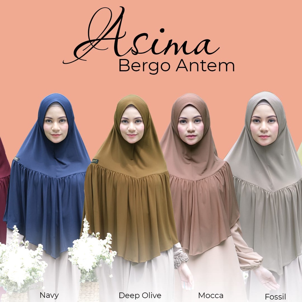 saffashion - Umma Albarizk Bergo Asima Hijab Instan Bergo Antem Bahan Jersey