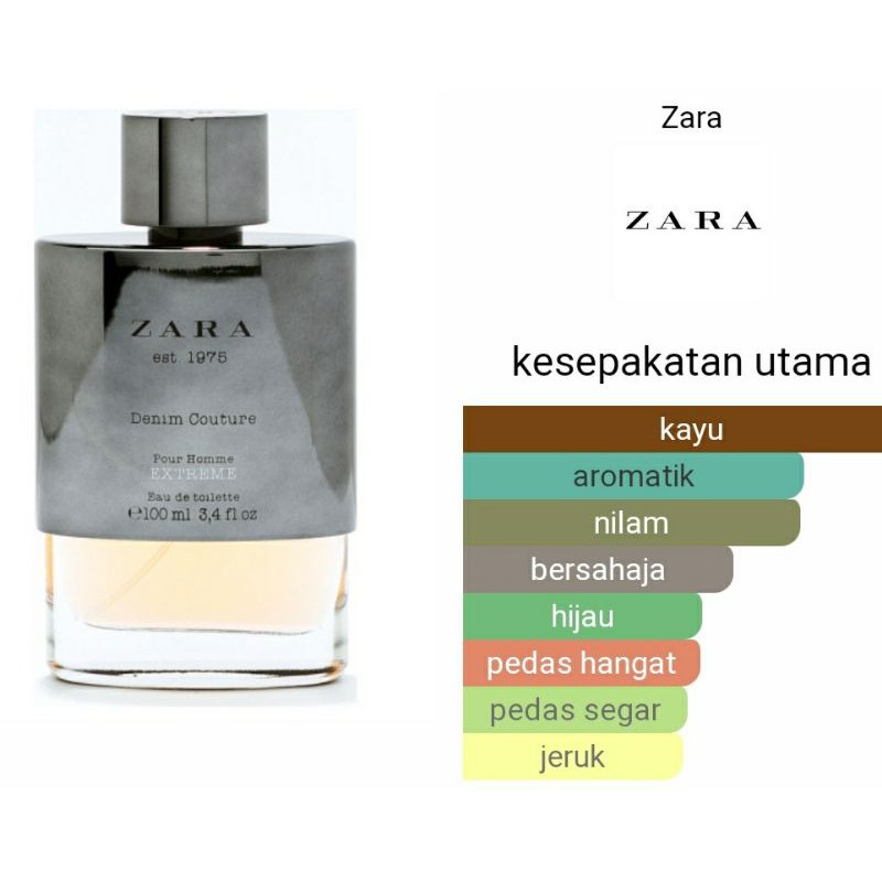 parfum original eropa zara est 1975 denim couture extreme edt 100ml for men