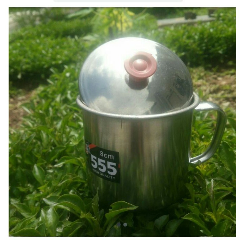 cangkir stainless steel kopi teh /  mug  gelas jadul 555 8cm