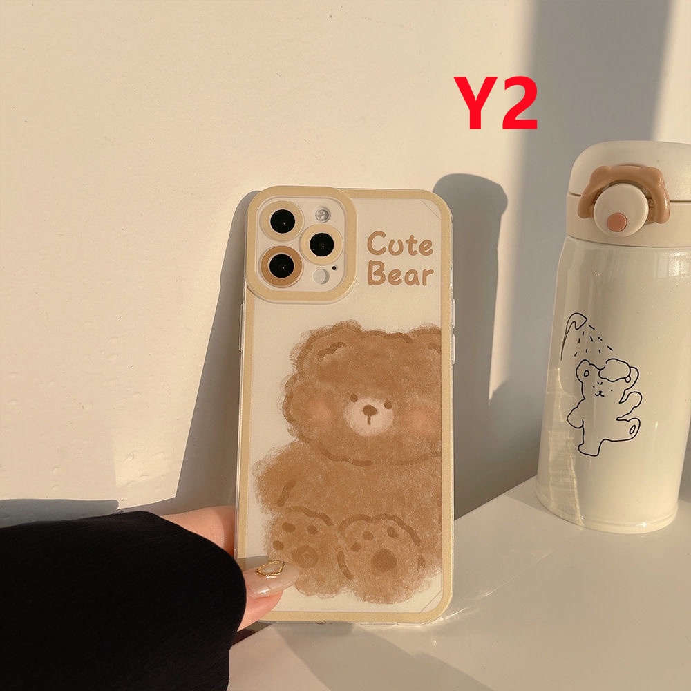 Samsung A12 A13 A53 A03 Core A33 A20 A30 A73 A52 A72 A22 A03s A71 A23 A20s A10s A21s A50 A51 A50S A11 A30S M22 M23 Cartoon Cute Bear Angel Eyes Shockproof Camera Protecor Soft Case-Y2