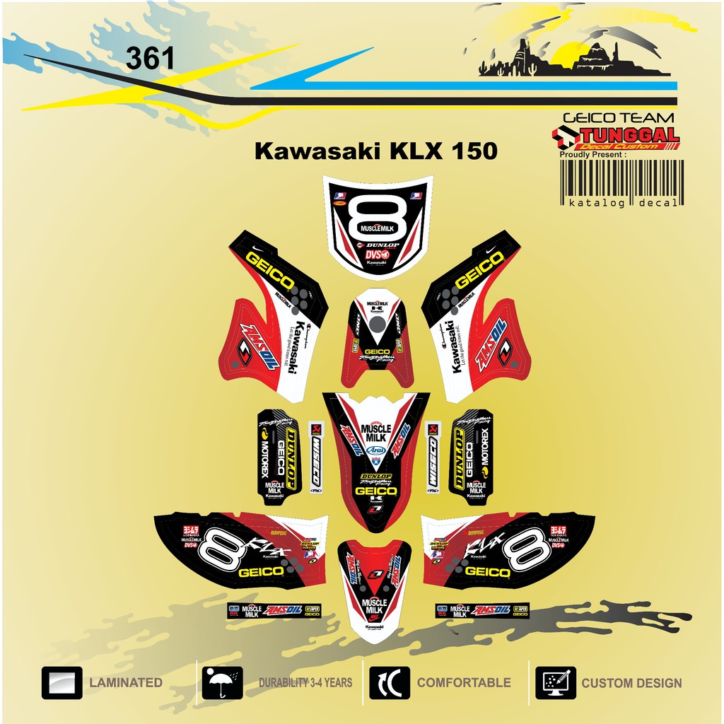 DECAL CUSTOM KAWASAKI KLX 150