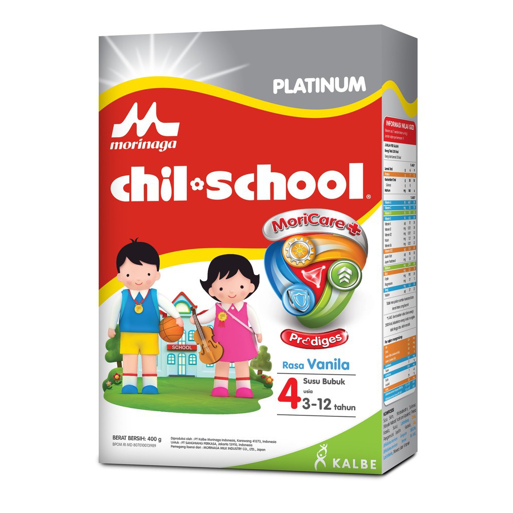 

SUSU CHIL SCHOOL MORICARE PLATINUM RASA VANILLA, MADU 400 GR