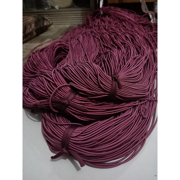 tali bulat elastis tali string elastis/tali karet bulat  3mm 13 warna( permeter)-Ungu mauve