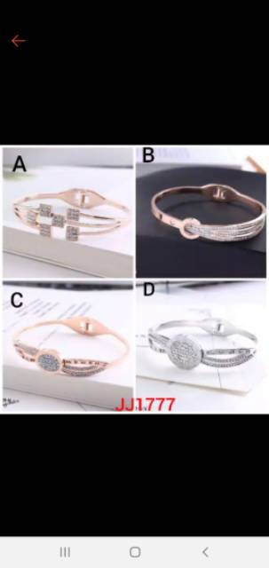 Gelang bangle korea mewah asli titanium anti karat