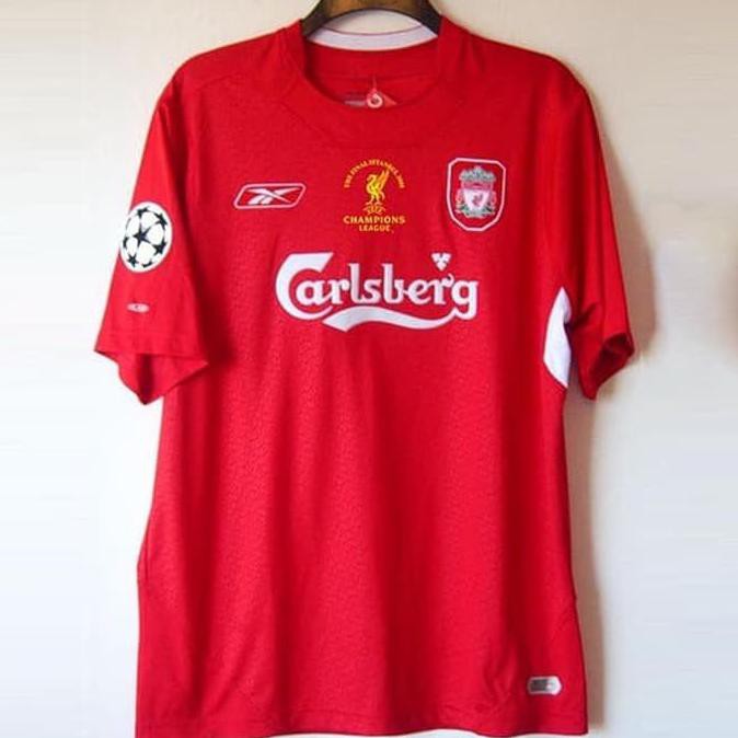 Jersey Bola RETRO KLASiK LiVERPOOL HOME FiNAL iSTANBUL 04/05 2004 2005 Baju JADUL CLASSiC Obral