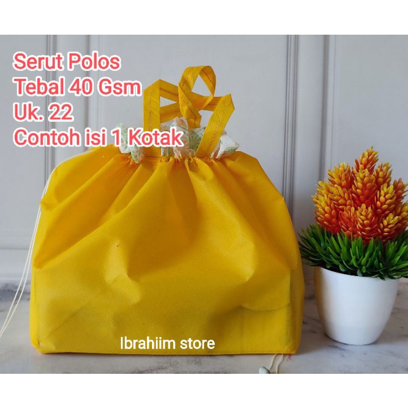 (ISI 12 PCS) TERMURAH TERLARIS TAS HAJATAN SERUT POLOS UKURAN  22x22 TAS HAJATAN MURAH TAS BERKAT SPUNBOND POLOS MURAH