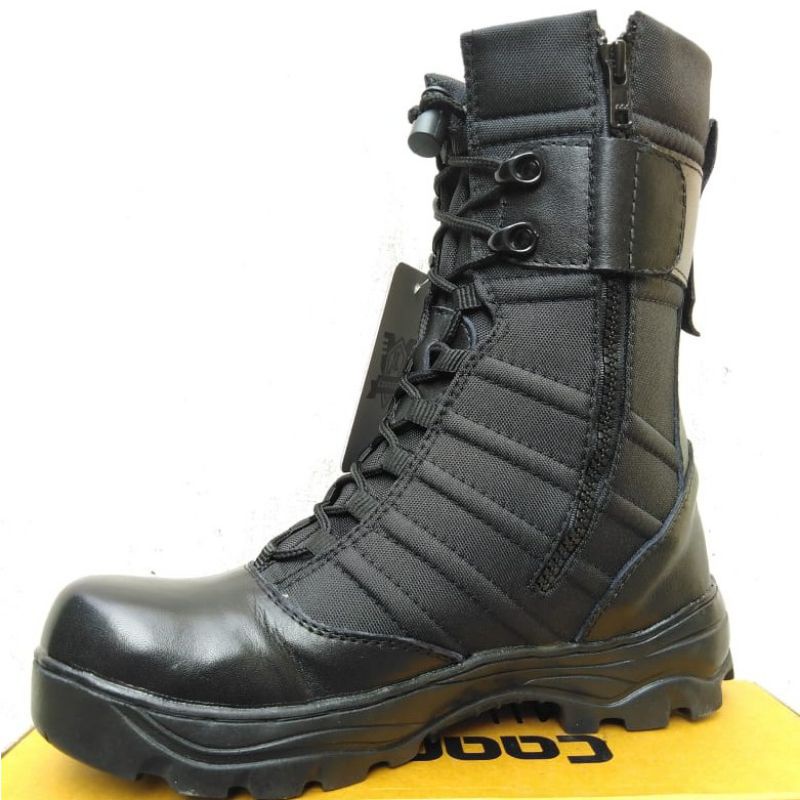 SEPATU PDL NINJA TITAN KULIT ASLI SEPATU PDL POLISI TNI POLRI UJUNG BESI