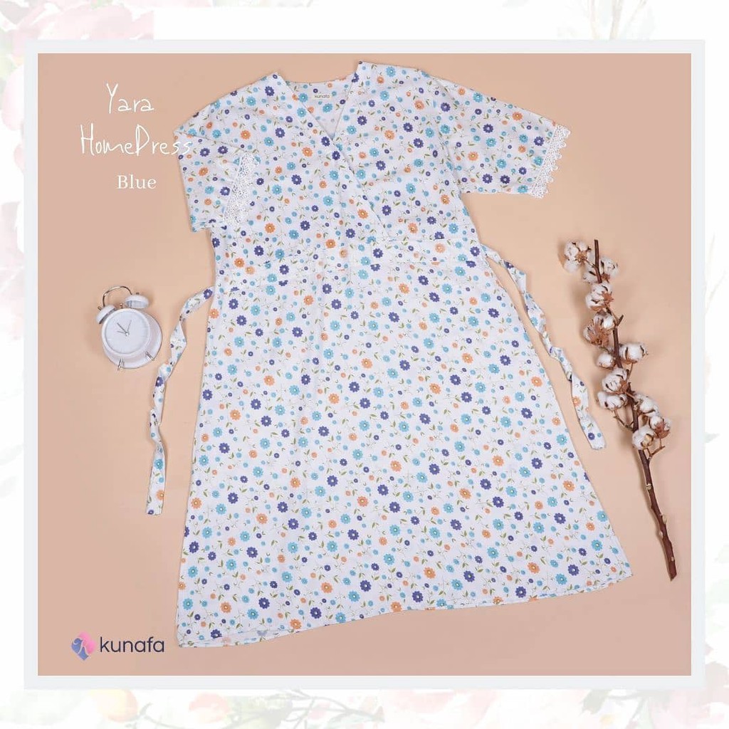 Daster Midi Model Kimono Biru Kekinian