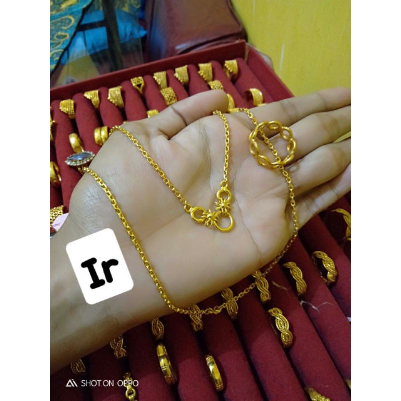 kalung koye bulat 3 &amp; cincin ring bulat sepuhan