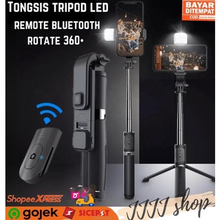 Tongsis Bluetooth Tripod LED Flash Phone Holder Fill Light With Remote Shutter