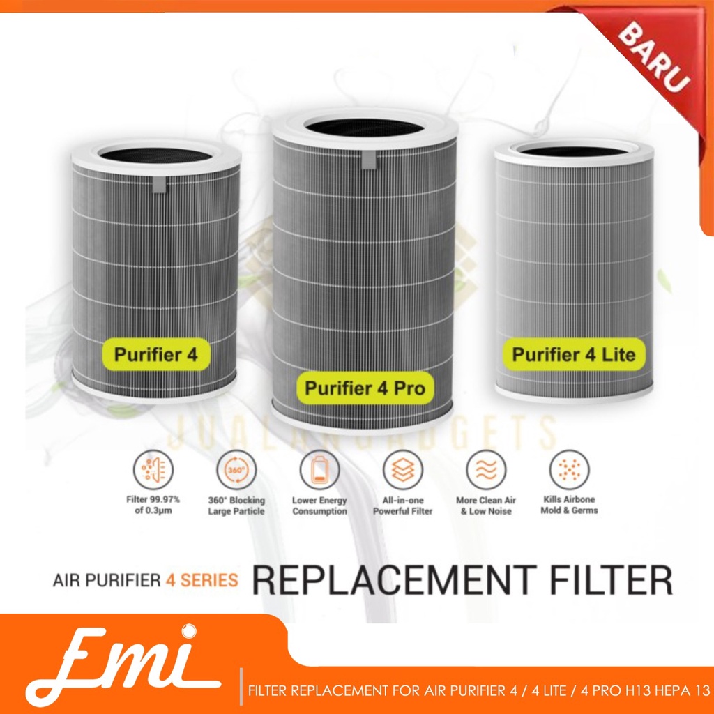 Filter Replacement for Air Purifier 4 / 4 Lite / 4 Pro H13 HEPA 13