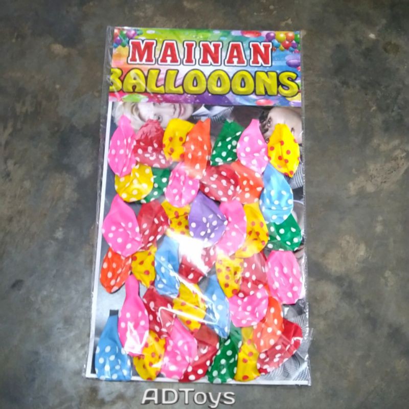 Balon Pesta Latex Polkadot Papan Isi 40Pcs