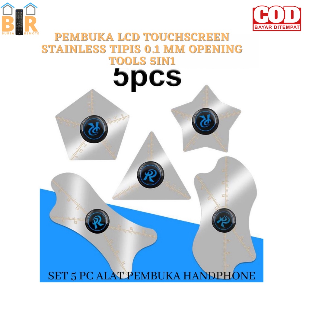 Pembuka LCD TOUCHSCREEN STAINLESS TIPIS 0.1 MM OPENING TOOLS 5IN1