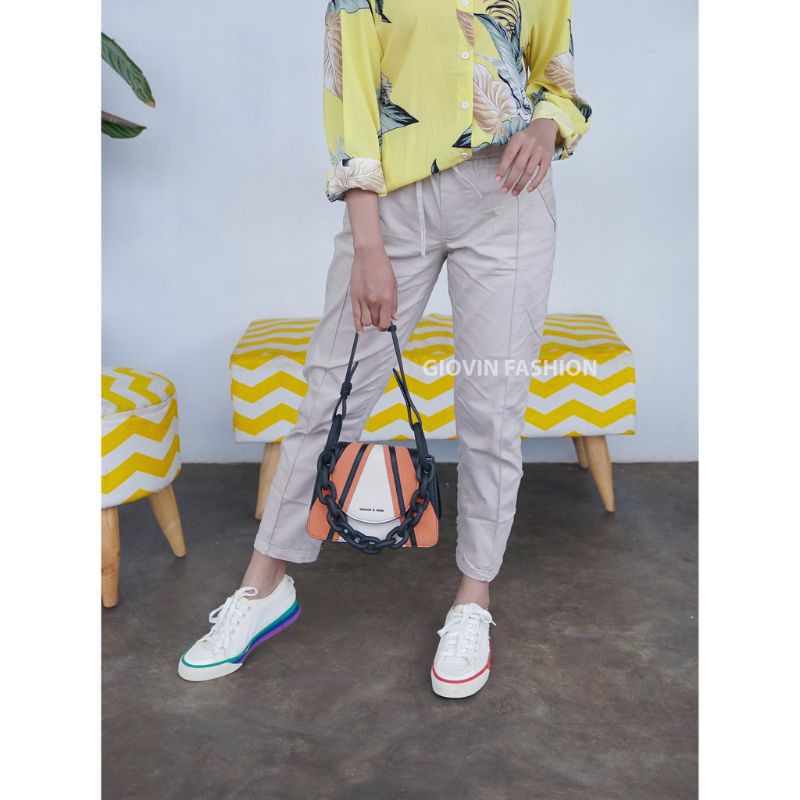 Bawahan wanita baggy pant jumbo celana cewek kekinian Chino cewek-Cram