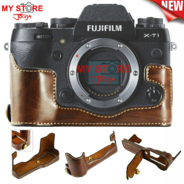 Half Case Pu Leather Body Camera Fujifilm X T1 Sarung Cover Kamera Kulit Mirrorless X Mount Fuji Xt1 Shopee Indonesia