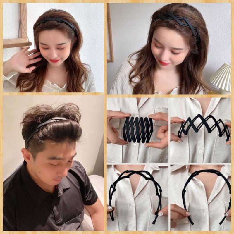 Bando Lipat Doff untuk Pria Wanita Gaya Korea Magic Golded Hairband / Bando Lipat