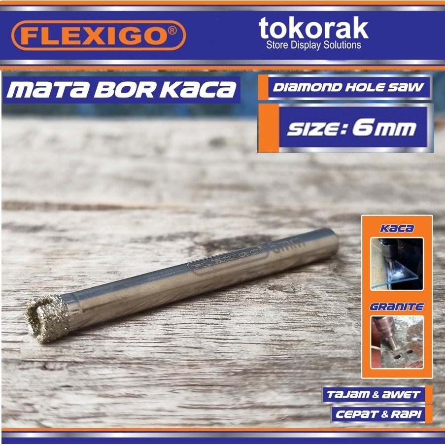 MATA BOR KACA 6 MM FLEXIGO - MATA BOR GRANITE - DIAMOND HOLE SAW