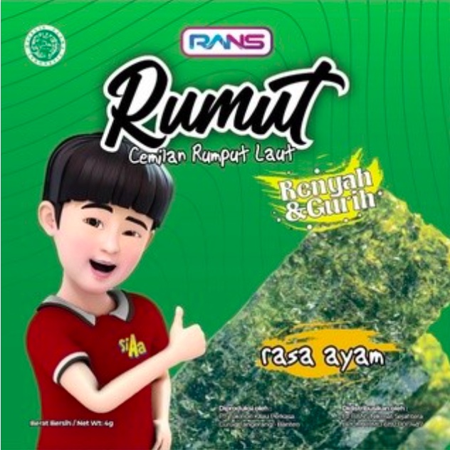 RANS RUMUT Nori Cemilan Nori Rumput Laut RANS Camilan Rumput Laut Nori